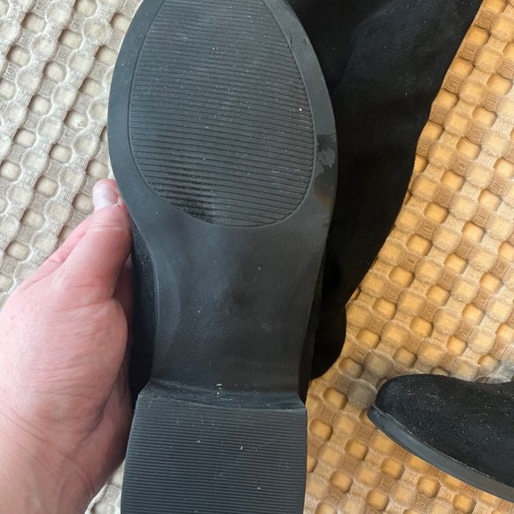 Tall Black Suede Boots Size 8.5M - Picture 4 of 5